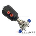 hygienic stainless steel diaphragm with pneumatic actuator