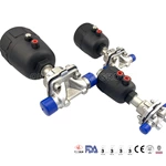 hygienic stainless steel diaphragm with pneumatic actuator