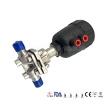 hygienic stainless steel diaphragm with pneumatic actuator