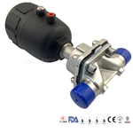 clamp end diaphragm valves with pneumatic actuator
