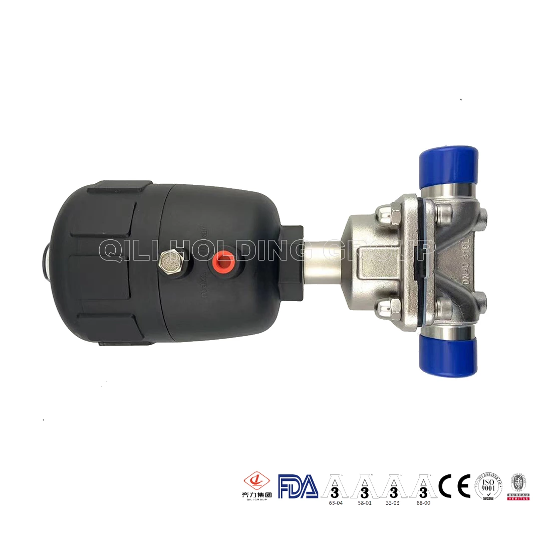 clamp end diaphragm valves with pneumatic actuator