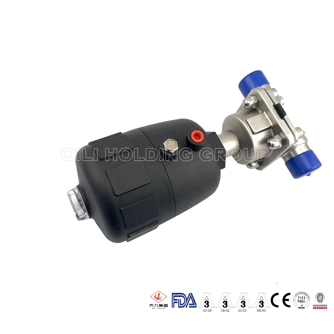 clamp end diaphragm valves with pneumatic actuator