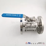 hygienic 3 PCS Stainless Steel hygienic encapsulated Ball Valve Full Port, Flange End ISO5211-Direct Mount Pad