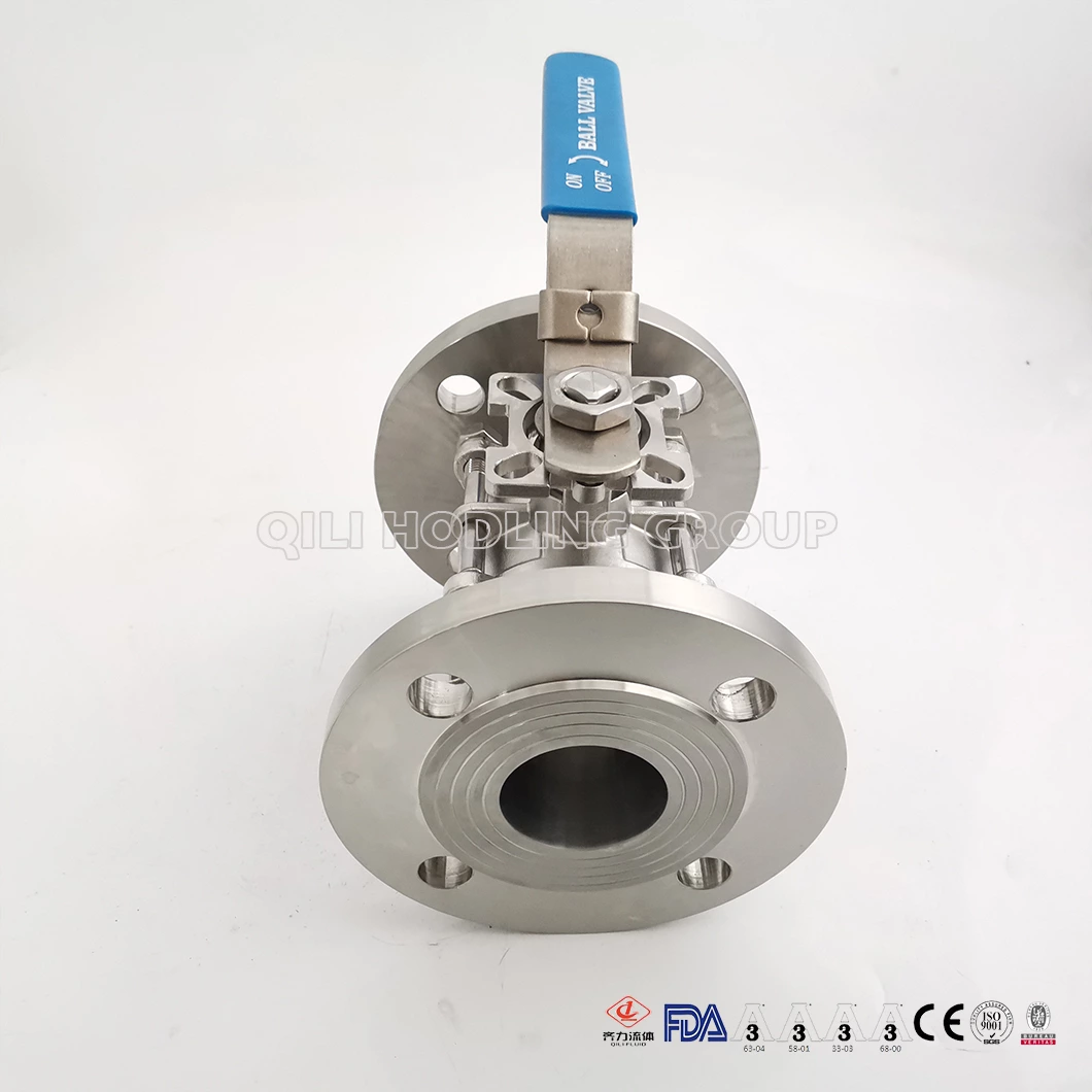 hygienic 3 PCS Stainless Steel hygienic encapsulated Ball Valve Full Port, Flange End ISO5211-Direct Mount Pad