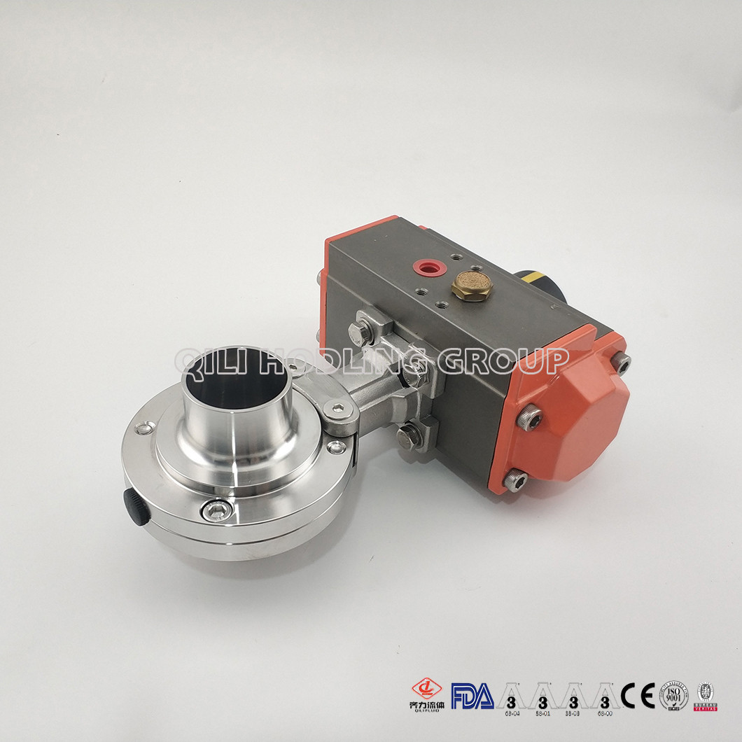Best-Selling SS304/316L Sanitary Stainless Steel Pneumatic Butterfly Valve