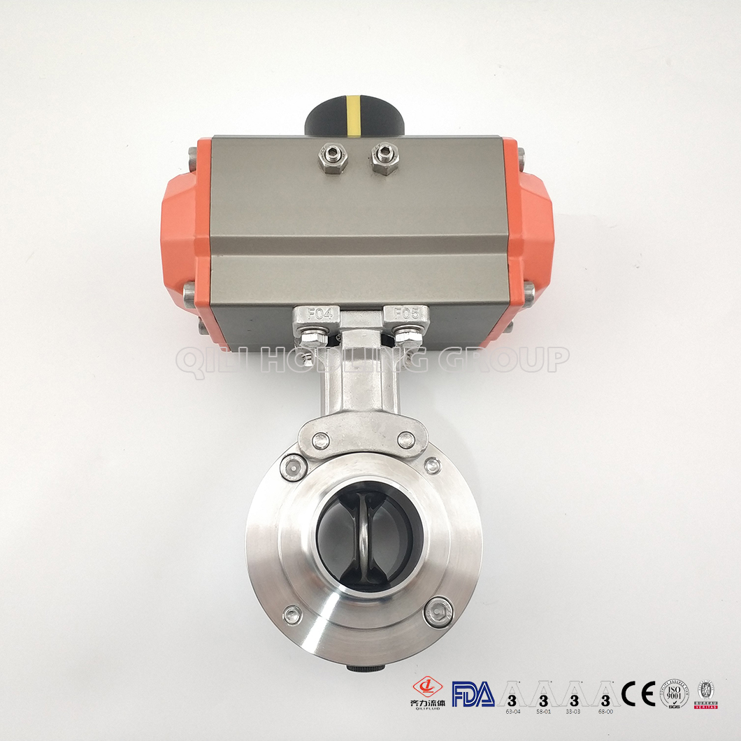 Best-Selling SS304/316L Sanitary Stainless Steel Pneumatic Butterfly Valve