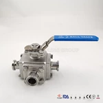 CF3M CF8M Hygienic Manual 3 Way Full Bore Encapsulate PTFE Ball Valves