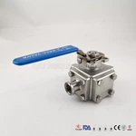 CF3M CF8M Hygienic Manual 3 Way Full Bore Encapsulate PTFE Ball Valves