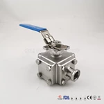 CF3M CF8M Hygienic Manual 3 Way Full Bore Encapsulate PTFE Ball Valves