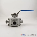 CF3M CF8M Hygienic Manual 3 Way Full Bore Encapsulate PTFE Ball Valves