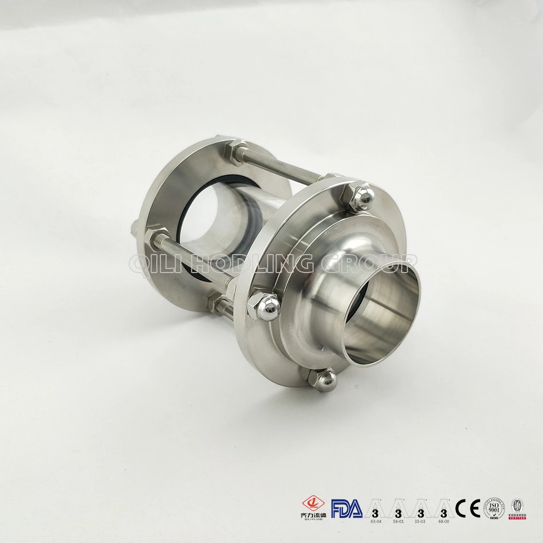 China Supplier Stainless Steel SUS 304/ 316L Weld on Sanitary Tank Union Sight Glass