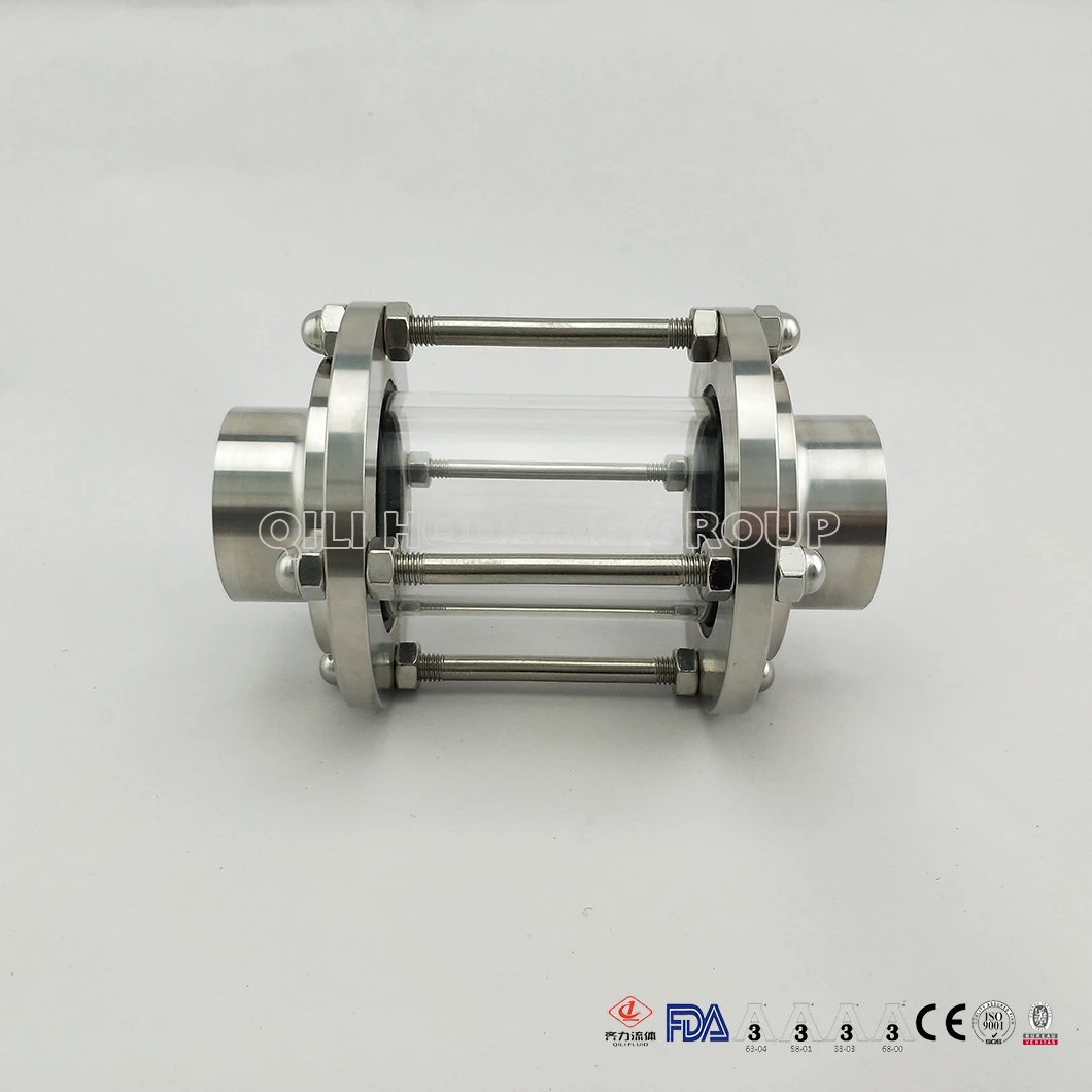 China Supplier Stainless Steel SUS 304/ 316L Weld on Sanitary Tank Union Sight Glass