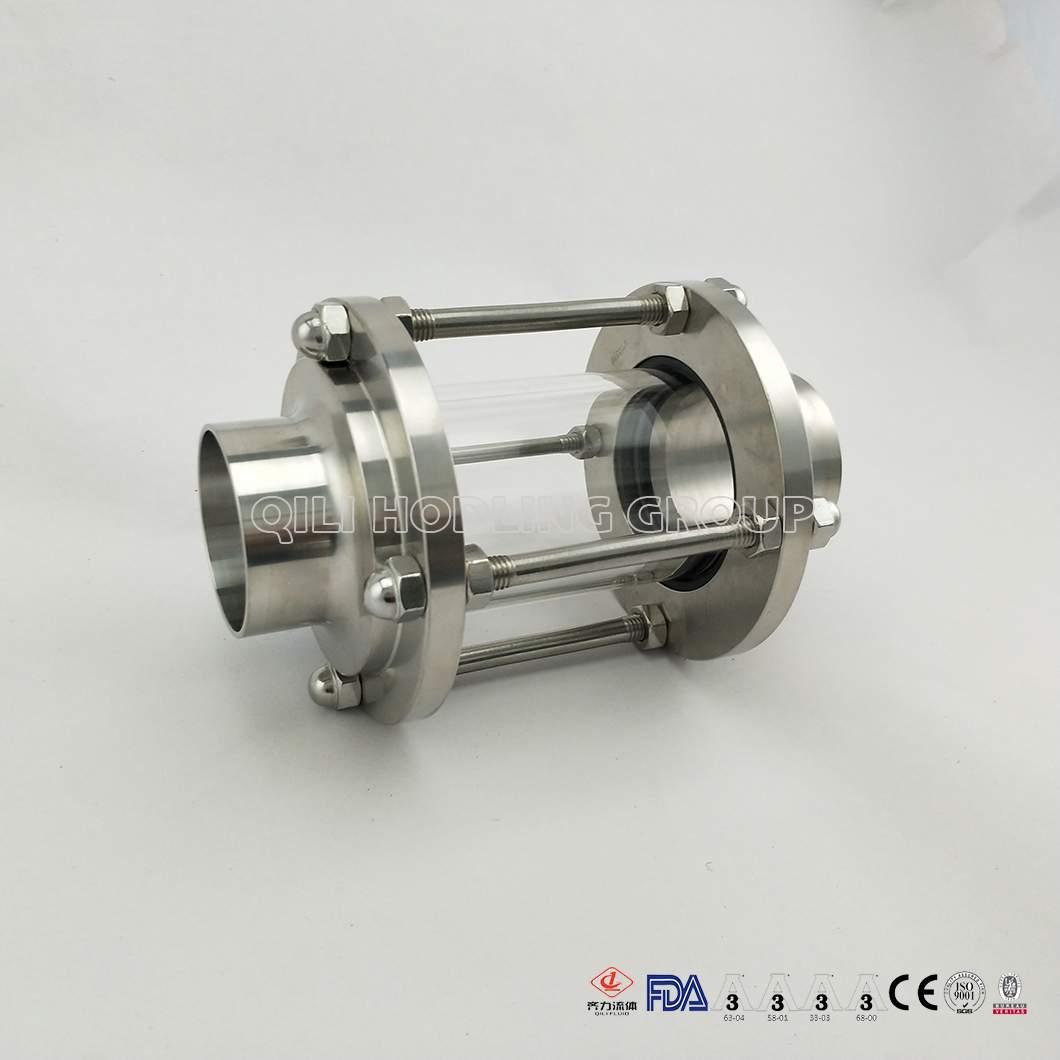 China Supplier Stainless Steel SUS 304/ 316L Weld on Sanitary Tank Union Sight Glass