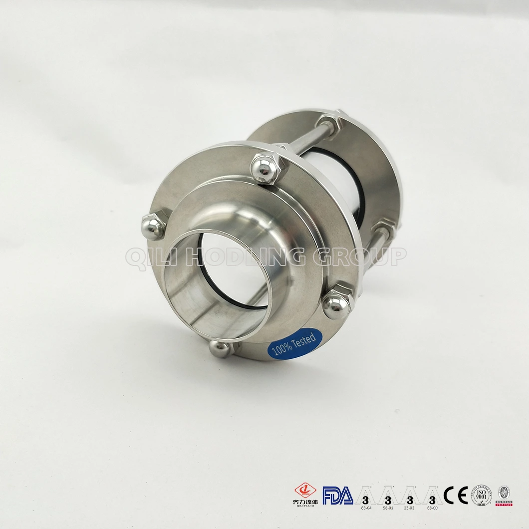 China Supplier Stainless Steel SUS 304/ 316L Weld on Sanitary Tank Union Sight Glass