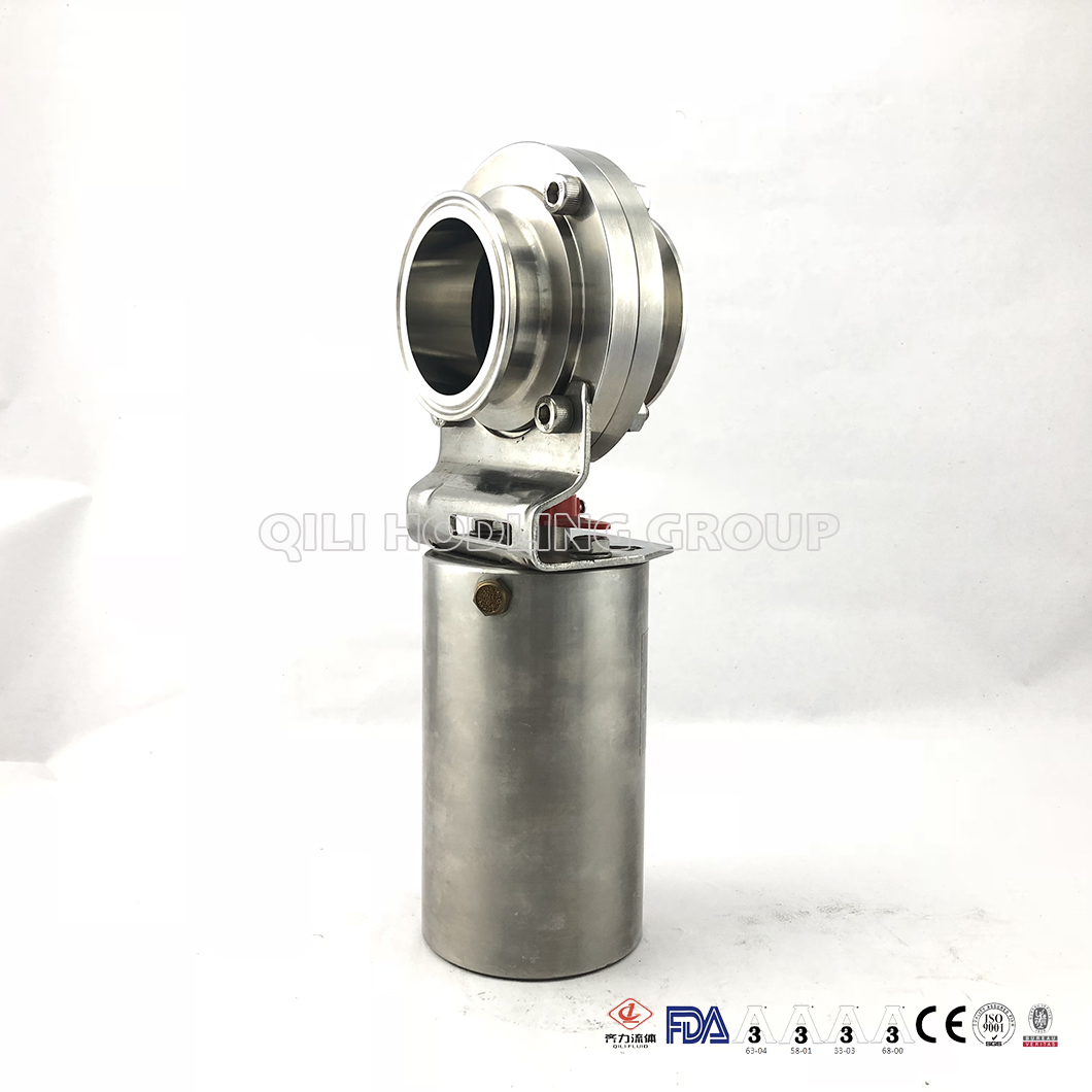 High Quality Factory Price 304/316L Sanitary Stainless Steel Pneumatic Butterfly Valve