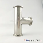 High Quality Sanitary Stainless Steel Clamped Equal Straight Tee
