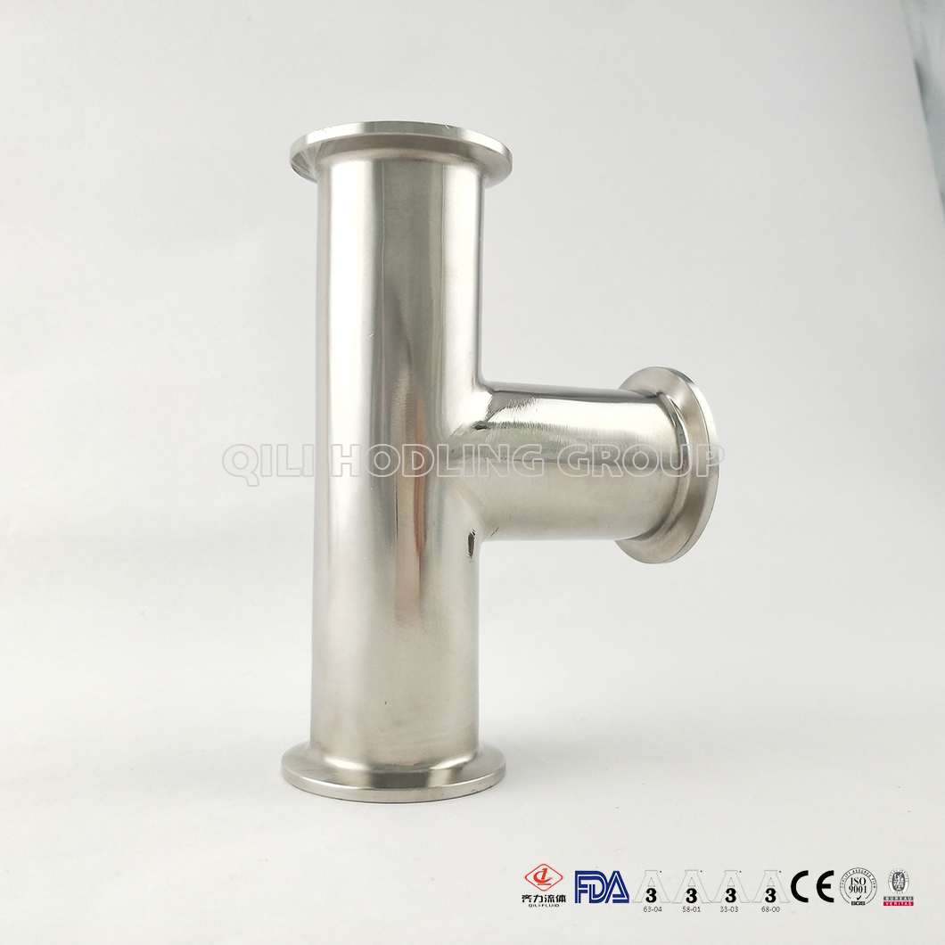 High Quality Sanitary Stainless Steel Clamped Equal Straight Tee