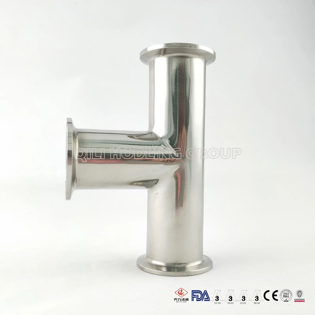 High Quality Sanitary Stainless Steel Clamped Equal Straight Tee