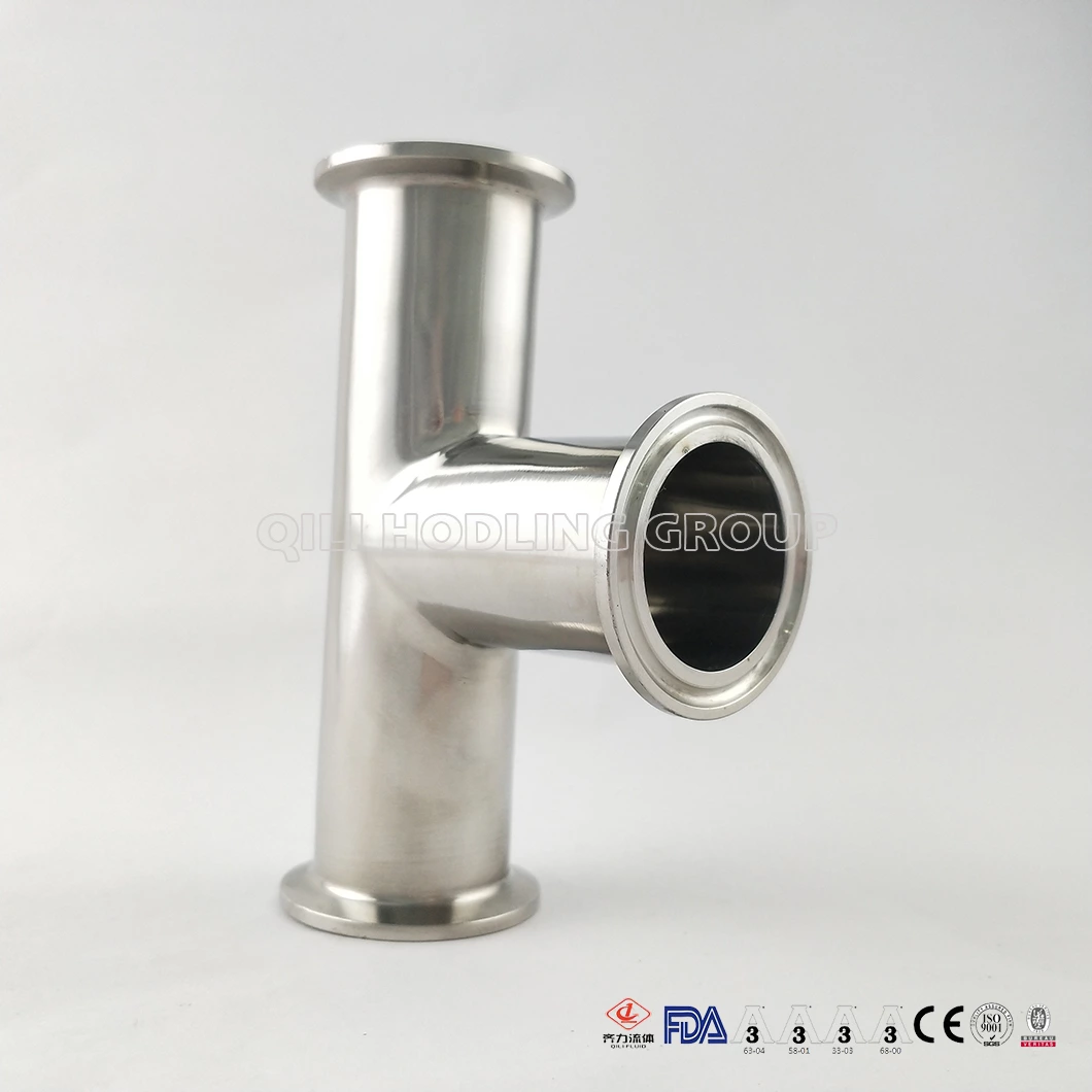 High Quality Sanitary Stainless Steel Clamped Equal Straight Tee