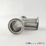 High Quality Sanitary Stainless Steel Clamped Equal Straight Tee