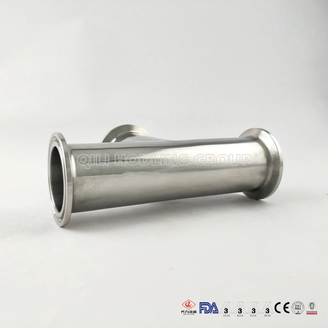High Quality Sanitary Stainless Steel Clamped Equal Straight Tee