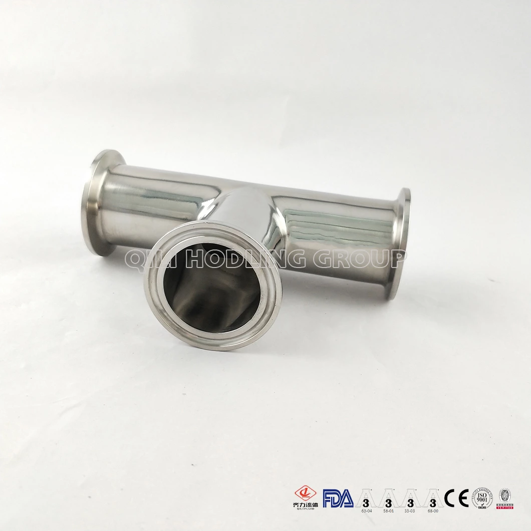 High Quality Sanitary Stainless Steel Clamped Equal Straight Tee