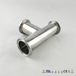 High Quality Sanitary Stainless Steel Clamped Equal Straight Tee