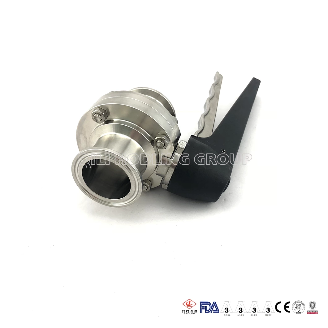 Hygienic Butterfly Valve Clamped End Notch Handle