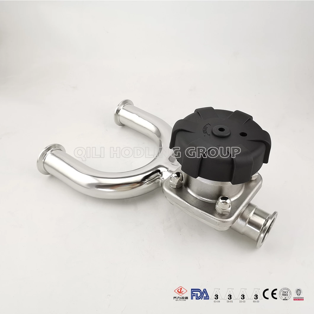 Hygienic Stainless Steel 316L EPDM with PTFE U Type Diaphragm Valve with Plastic Handle