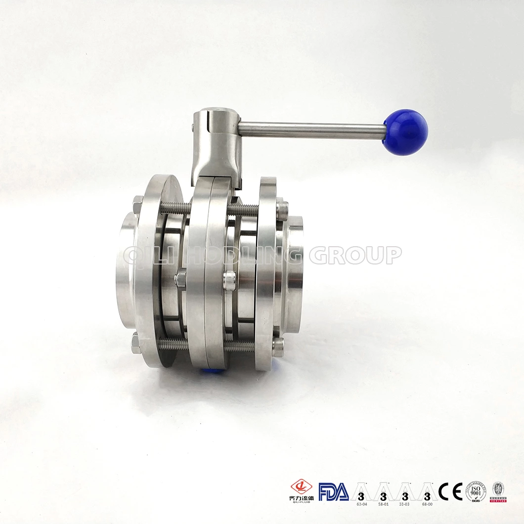 Hygienic Stainless Steel Three Pieces Butterfly Valves