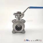 Manual Stainless Steel Sanitary hygienic encapsulated Ball Valves Adjust And Control Fluids End Connection Tri Clamp
