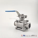 Manual Stainless Steel Sanitary hygienic encapsulated Ball Valves Adjust And Control Fluids End Connection Tri Clamp