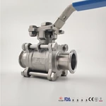 Manual Stainless Steel Sanitary hygienic encapsulated Ball Valves Adjust And Control Fluids End Connection Tri Clamp