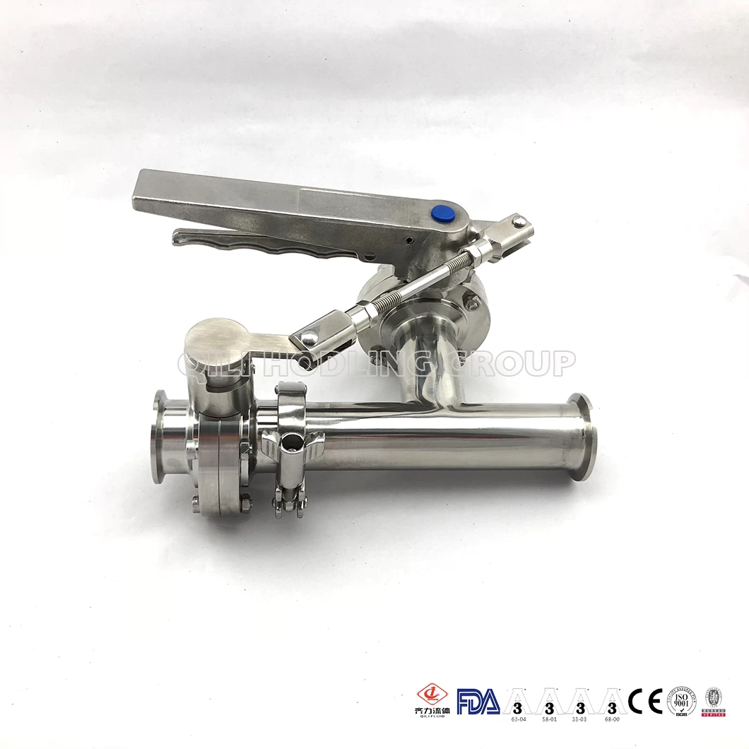 New Model Sanitary Stainless Steel Butterfly Valves Connect Tee Combination