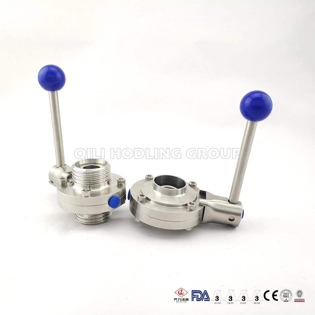Russia Market Sanitary Stainless Steel Butterfly Valve with Manual Handle