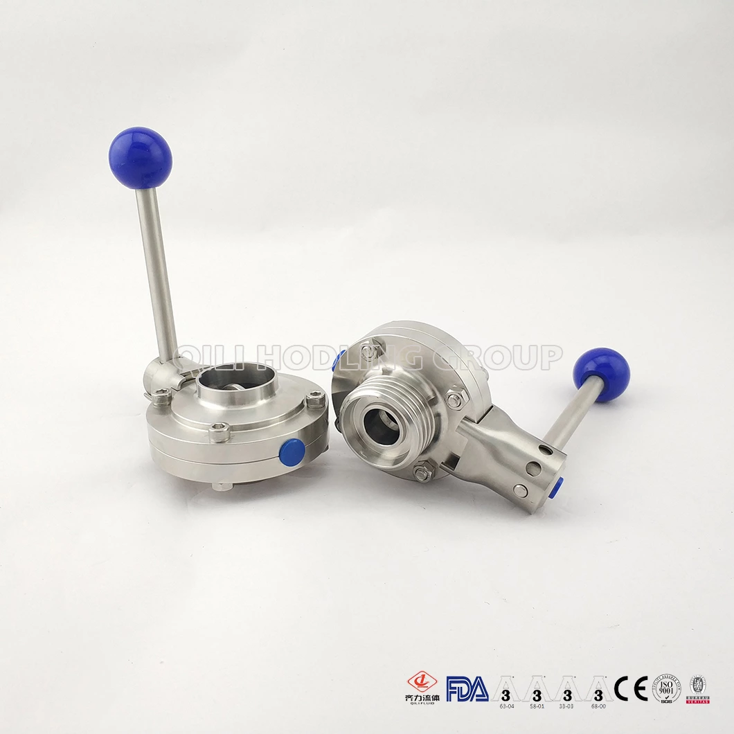 Russia Market Sanitary Stainless Steel Butterfly Valve with Manual Handle