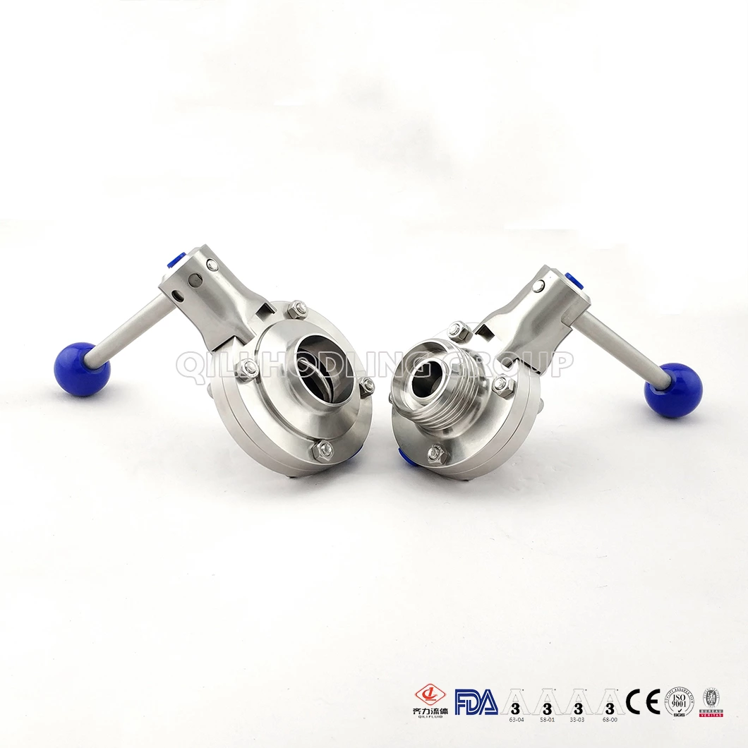 Russia Market Sanitary Stainless Steel Butterfly Valve with Manual Handle