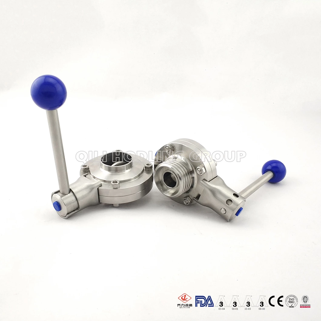 Russia Market Sanitary Stainless Steel Butterfly Valve with Manual Handle