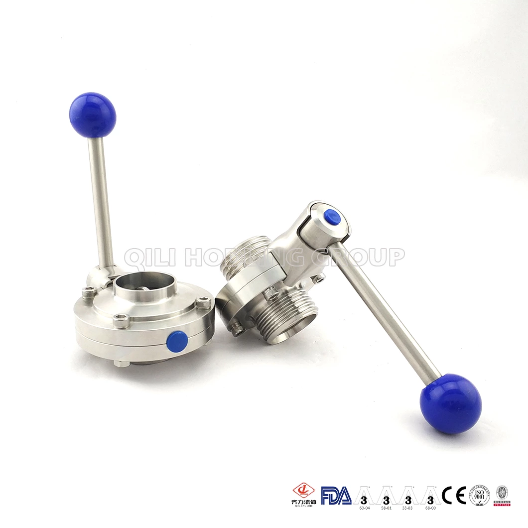 Russia Market Sanitary Stainless Steel Butterfly Valve with Manual Handle