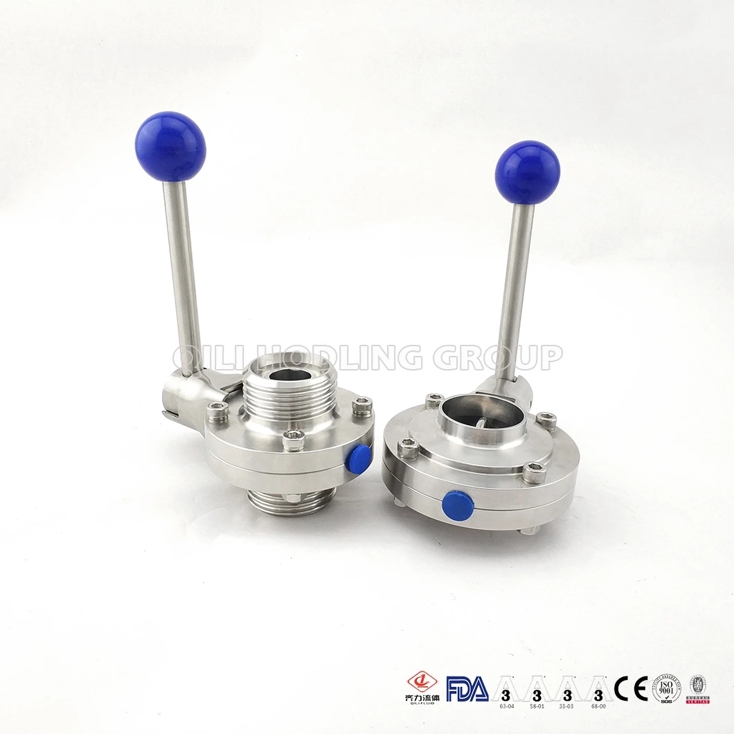 Russia Market Sanitary Stainless Steel Butterfly Valve with Manual Handle