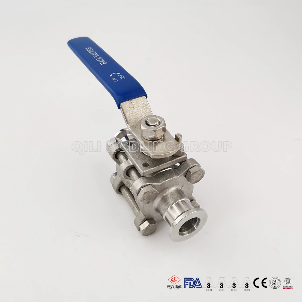 Sanitary Manual Kf Vacuum Flange 3 Pieces encapsulated Ball Valve