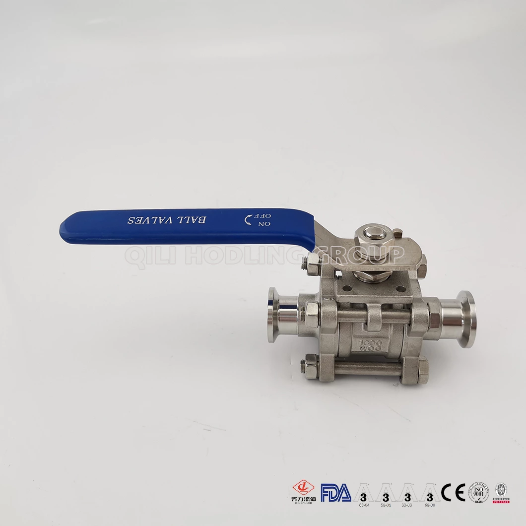 Sanitary Manual Kf Vacuum Flange 3 Pieces encapsulated Ball Valve