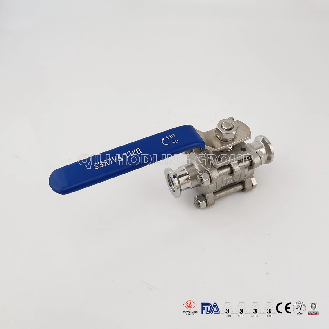 Sanitary Manual Kf Vacuum Flange 3 Pieces encapsulated Ball Valve