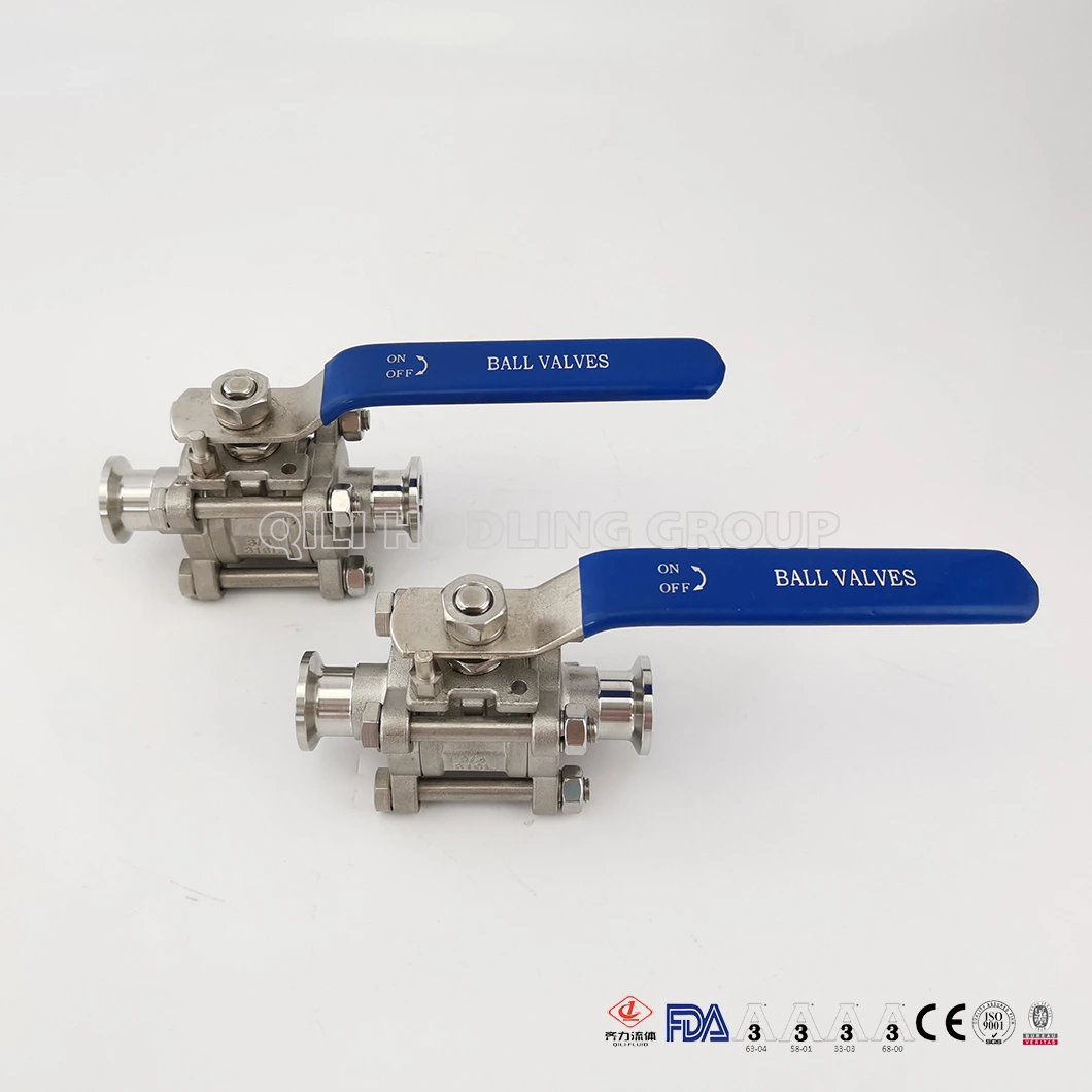 Sanitary Manual Kf Vacuum Flange 3 Pieces encapsulated Ball Valve