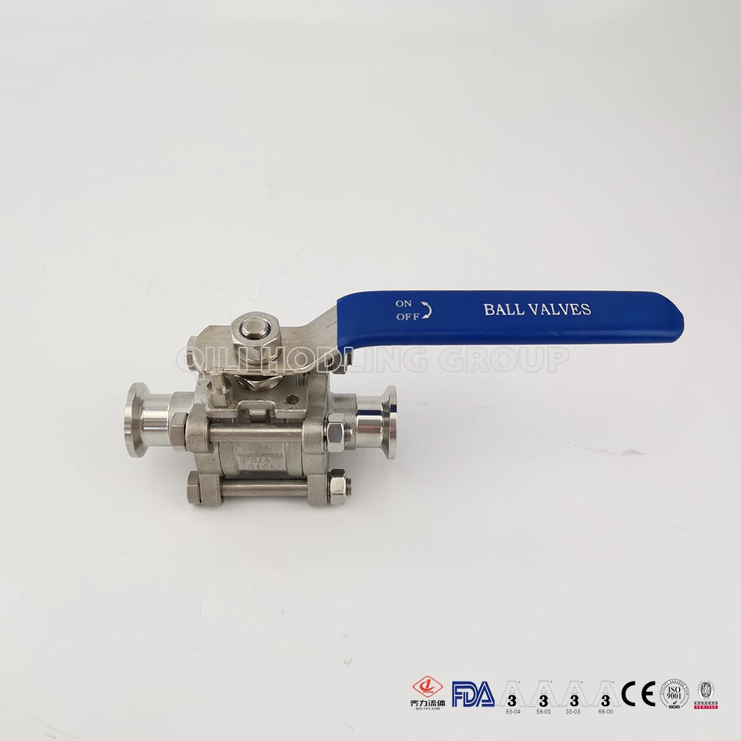 Sanitary Manual Kf Vacuum Flange 3 Pieces encapsulated Ball Valve