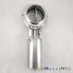 Sanitary Ss Pneumatic Flow Control Butterfly Valve