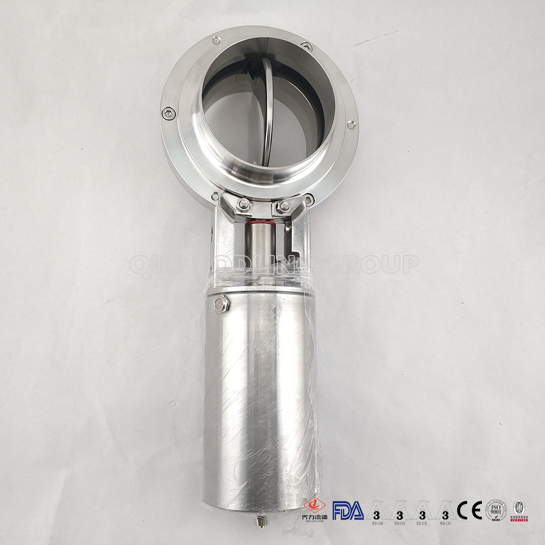 Sanitary Ss Pneumatic Flow Control Butterfly Valve