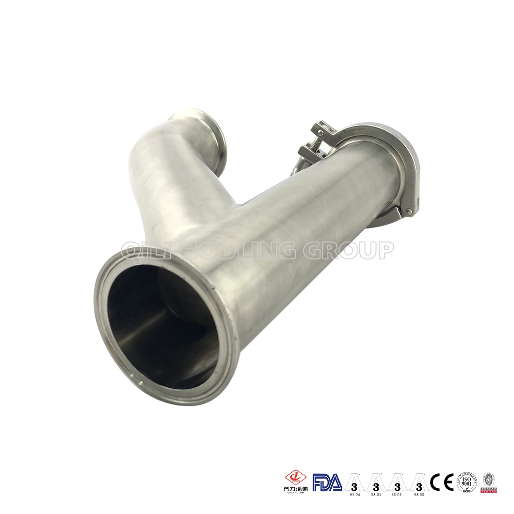 Sanitary SS Tube Tee Y TypeTri-clamped  pipe adapter