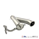 Sanitary SS Tube Tee Y TypeTri-clamped  pipe adapter