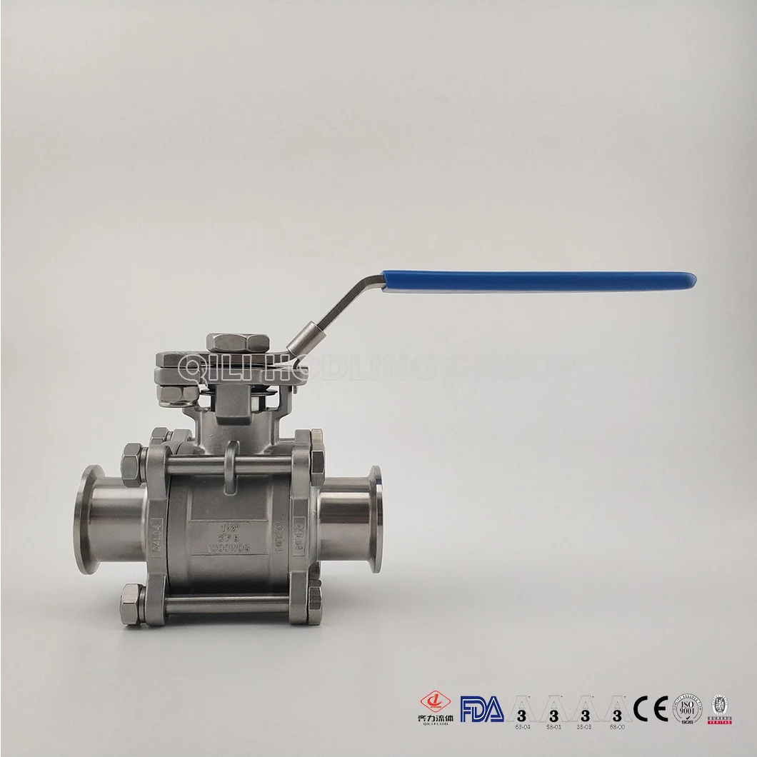 Sanitary SS304 food grade encapsulated ball valve with high platfome CF8M